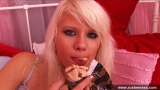Russian teen blonde ice cream masturbation and fingering