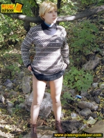 Outdoor pissing on stones