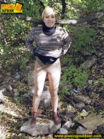 Outdoor pissing on stones