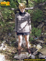 Outdoor pissing on stones
