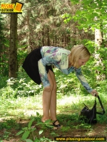 Pissing on green leaves