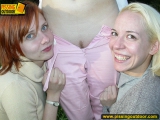 Three teen lesbians pissing watersports in the forest