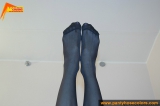 Pantyhose covered feet of teen brunette girl