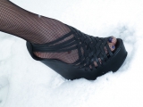 Babysitter feet in snow