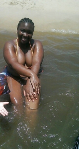 Big boobs black teen in bikini