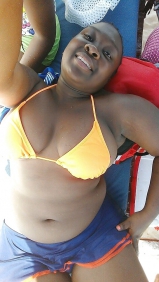 Big boobs black teen in bikini
