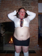 Fatty Tries to Be a Sexy Schoolgirl