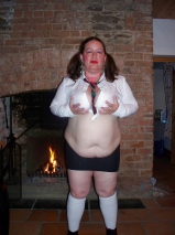 Fatty Tries to Be a Sexy Schoolgirl