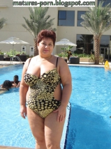 Sexy russian granny in bikini