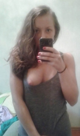 Naked phone selfies - teen tries out her new mobile