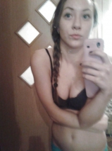 Naked phone selfies - teen tries out her new mobile