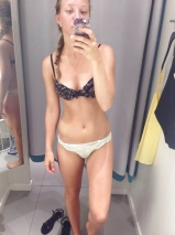 Naked phone selfies - teen tries out her new mobile