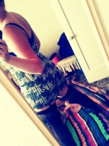 Tattooed chubby milf selfies - showing off her body after gi