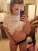 Blonde teen chav - british girl trys out her new phone camer