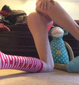 Slim brunette amateur teen - british student naked with her