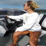 Mature nudist mothers on their boat