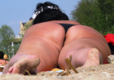 bbw beach candid