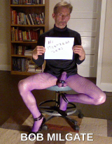 ROBERT RICHARD MILGATE PURPLE PANTYHOSE AND HEELS