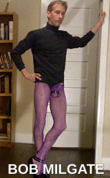 ROBERT RICHARD MILGATE PURPLE PANTYHOSE AND HEELS