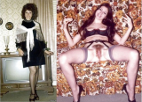 Pretty hairy women. Sexy underwear. Retro.