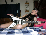 Tifa Quinn Nude With Electric Guitar And Black BC Rich Bass