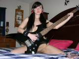 Tifa Quinn Nude With Electric Guitar And Black BC Rich Bass