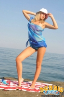 Teaser on a beach