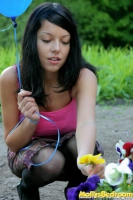 Molly shows pink in the park