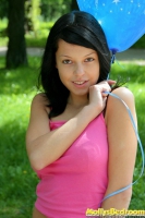 Molly shows pink in the park