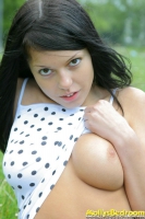 Molly shows tits in park