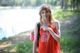 Naked teenager outdoors