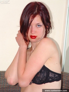 Teen brunette undresses and poses - N