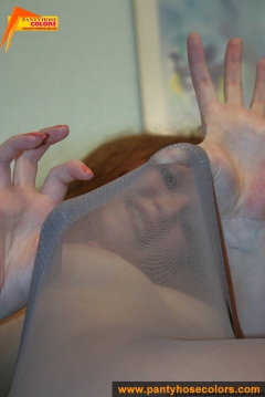 Smoky pantyhose on teen legs - N