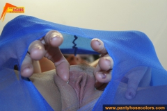 Blue pantyhose masturbation of pretty teen brunette - N