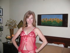 Sexy Wife in Red Lingerie - N