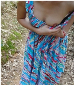 Chinese girl flashing pussy in public - N