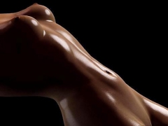 Oiled babes. Oiled up and ready to go. Slippery women. - N