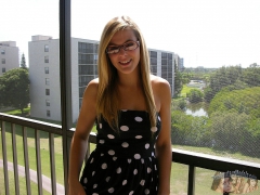 Hot Blonde Teen Exposes Pussy Underneath Pink Panties - N