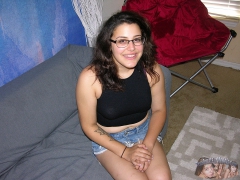 Glasses Teen Spreads Ass - N
