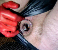 Latex boots anal enema - N