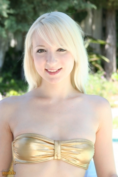 Young Teen Ashley by the Pool with Perfect Ass and Wet - N
