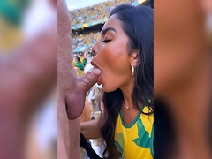 Brazil Girls Pound Scottish Guys In Stadium Seats