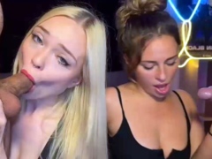 Two sluts blonde and brunette suck and take hard pounding