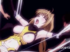 Naked anime slave gets mouth and cunt fucked hard