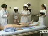 Subtitled CFNM Japanese doctor nurses blowjob seminar