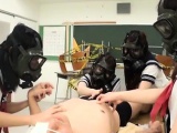 CFNM Gas Mask Japanese schoolgirls inspection Subtitled