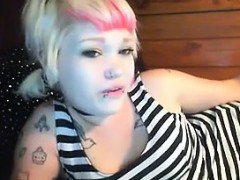 Blonde Emo Cam Girl Smokes