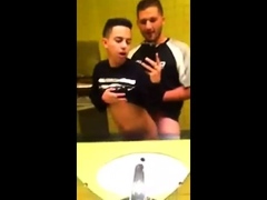 Two twinks fucking in public toilet after practice