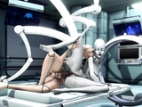 Alien lesbian sex in sci-fi lab Android plays with alien