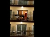 Public sex on the balcony